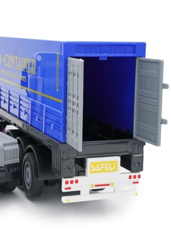 SHIPEASE شاحنة نقل لوجستية تعمل بالاحتكاك من SHIPEASE، لعبة للأطفال من الأولاد والبنات، حجم كبير 1:24، نموذج من سبيكة مصبوبة، شاحنة حاويات بضائع مع ضوء وصوت، مركبة سحب للخلف (عبوة من قطعة واحدة، متعددة الألوان) - Image 5